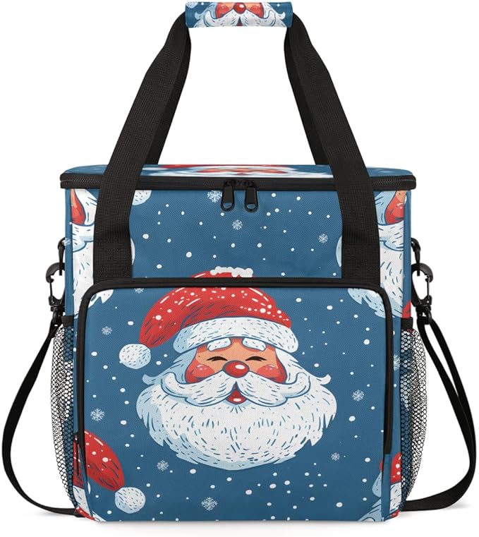 Dreamy Santa Claus Coffee Maker Carrying Bag Cute Santa Claus Travel Storage Bag Compatible with K-Mini or K-Mini Plus Single Serve Coffee Brewer Carrying Case with Multiple Pockets &amp Shoulder S