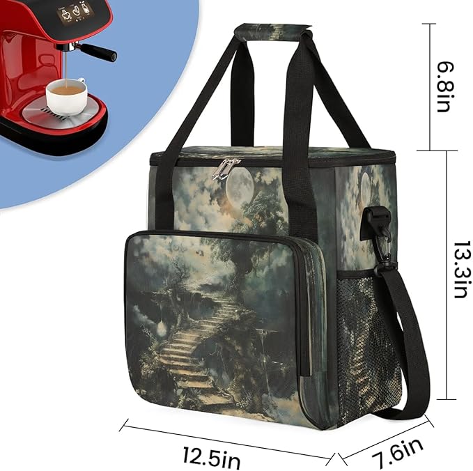 Stone Step Tree Moon Coffee Maker Carrying Bag for Keurig K-Mini or K-Mini Plus Storage Portable Coffee Maker Travel Bag