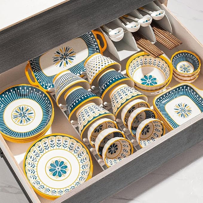 Stylish Yet Affordable dinnerware Set Microwave/Oven/Dishwasher Safe for Both Formal and Casual OccasionsGift (59 Pieces)