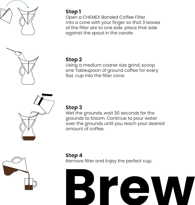 Chemex Pour-Over Glass Coffeemaker - Hand Blown Series - 3-Cup - Exclusive Packaging