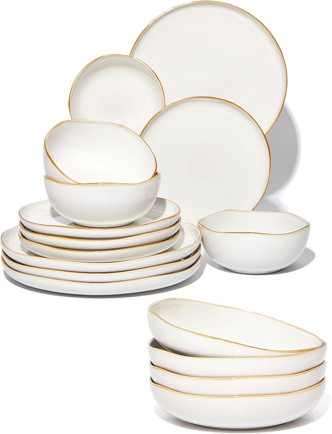 16 piece Stoneware Dinnerware Sets White