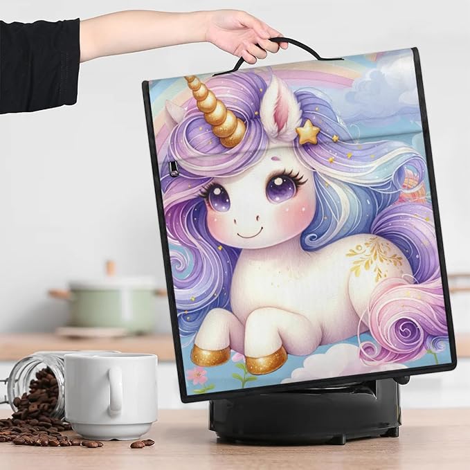 cfpolar Kitchen Aid Mixer Cover Compatible with 6-8 Quarts Unicorn Purple Rainbow Stand Mixer Cover Kitchen Aid Mixers Accessories Appliance Organizer Bag Dust Covers with Zipper Pocket