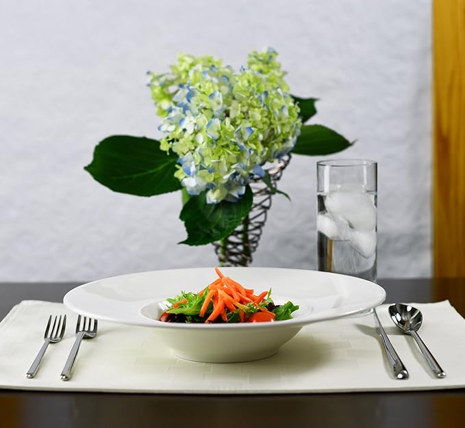 Fortessa Fortaluxe SuperWhite Vitrified China Dinnerware Cassia 16-Piece Place Setting Service for 4