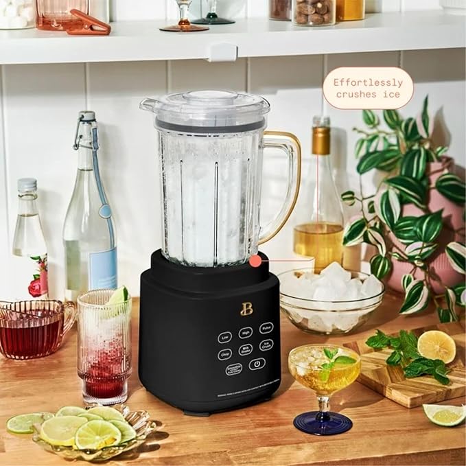 High Performance Countertop Blender System with Personal Blending Cups Ice Crushing Smoothie and Food Processing (Black Sesame)