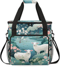 Sheep Flowers Coffee Maker Carrying Bag Portable Travel Storage Tote Bag Compatible with K-Mini or K-Mini Plus Single Serve Coffee Brewer Carrying Case with Multiple Pockets &amp Shoulder Strap