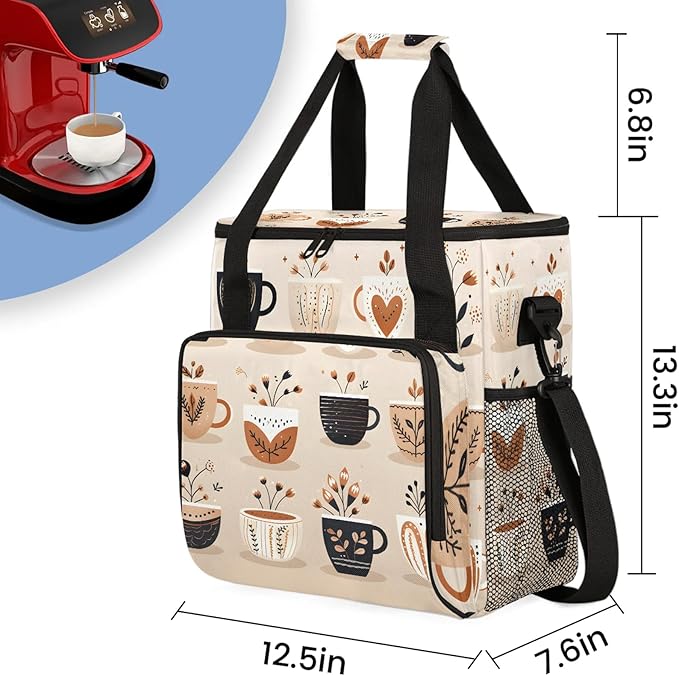 Travel Coffee Maker Carrying Bag Compatible with Keurig K-Mini or K-Mini Plus Single Serve Coffee Maker Portable Storage Bag with Shoulder Strap(Bag Only)