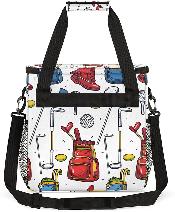 Golf Coffee Maker Carring Bag Large Insulated Storage Organizer Case Tote Bags with Shoulder Strap for Travel Work Picnic