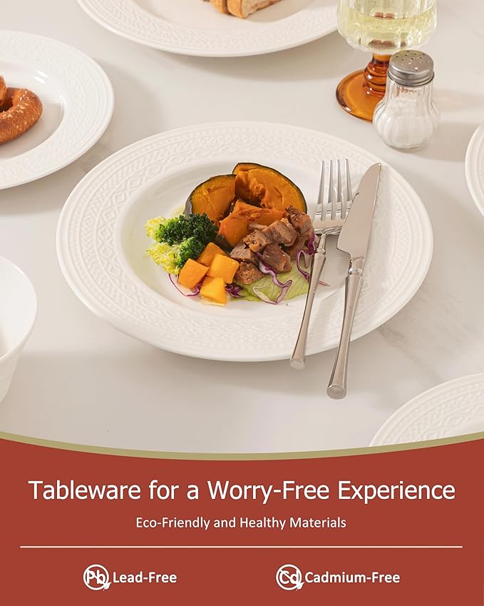 Dinnerware sets plates and bowls sets modern platesCeramic Dinnerware Sets12 Pieces Porcelain Lightweight PlatesScratch Resistant Dish Set (style - 15 4 - Set (12pcs))