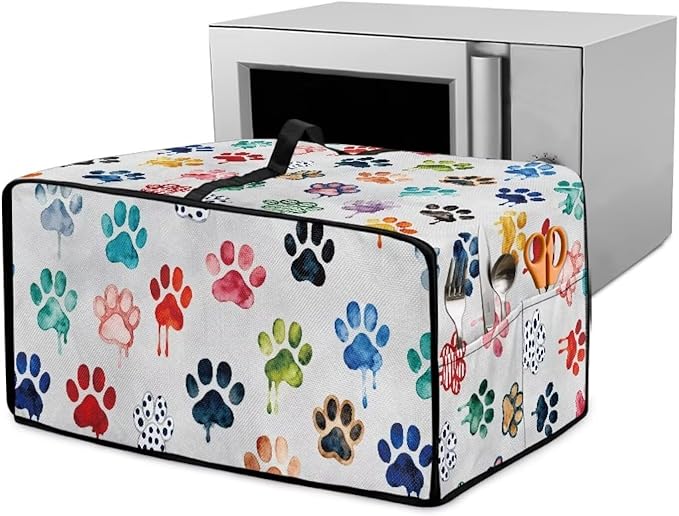 Doojoayie Cute Dog Paw Toaster Cover 8 Slice Appliance Covers for Kitchen Counter 22.5x18.5x 13 Universal Fit Dustproof Protector as Kitchen Decoration
