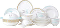 36 Pcs Fine Bone China Dinnerware Set Porcelain &amp Ceramic Dinnerware Sets Bone Stoneware &amp Ceramic Cookware Tableware Set Includes Dinner Plates|Spoons|Pasta Bowls|Soup Pot|Chopsticks