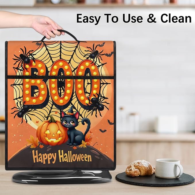 cfpolar Kitchen Aid Mixer Cover Compatible with 6-8 Quarts Halloween Cat Spider Pumpkin Moon Stand Mixer Cover Kitchen Aid Mixers Accessories Appliance Organizer Bag Dust Covers with Zipper Pocket