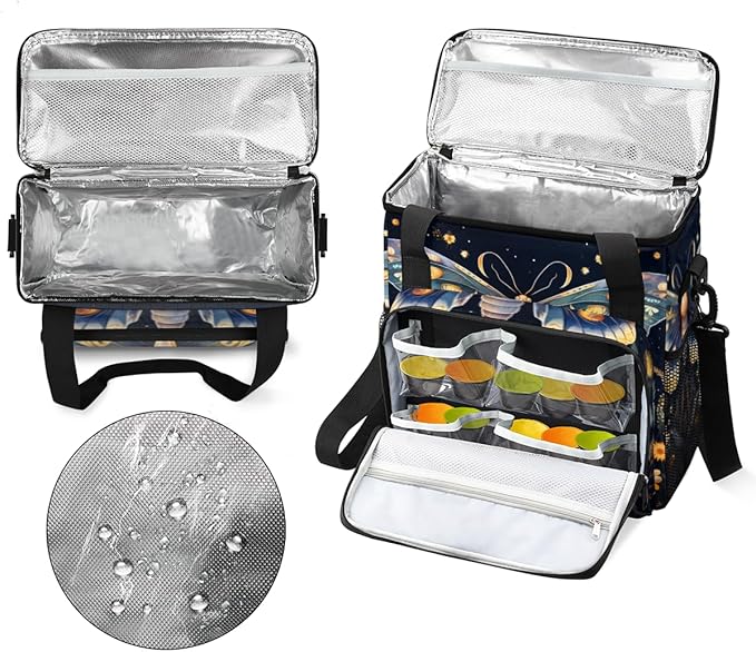 Gothic Butterfly Coffee Maker Carrying Bag Dreamy Butterfly Travel Storage Bag Compatible with K-Mini or K-Mini Plus Single Serve Coffee Brewer Carrying Case with Multiple Pockets &amp Shoulder Str