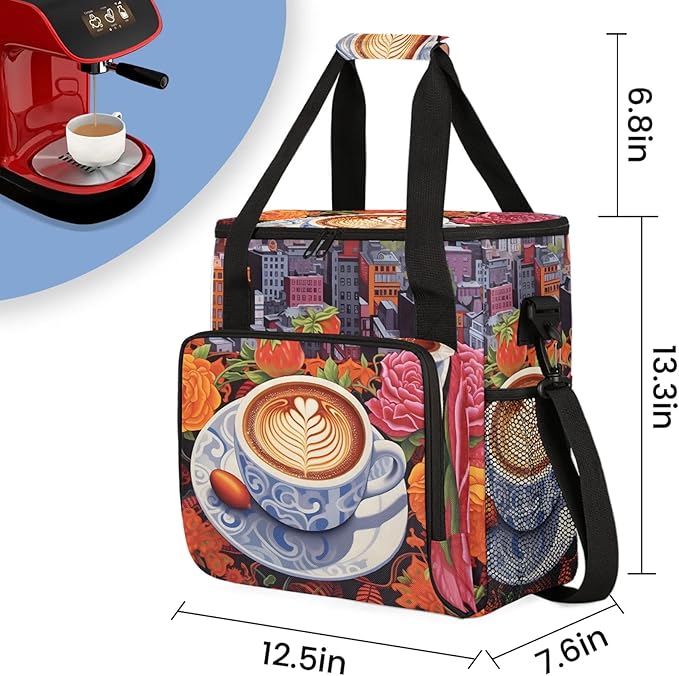 Coffee Maker Travel Bag Compatible with Keurig K-Mini K-Mini Plus or Other Accessories Portable Coffee Maker Case with Shoulder Strap for Travel(Bag Only)