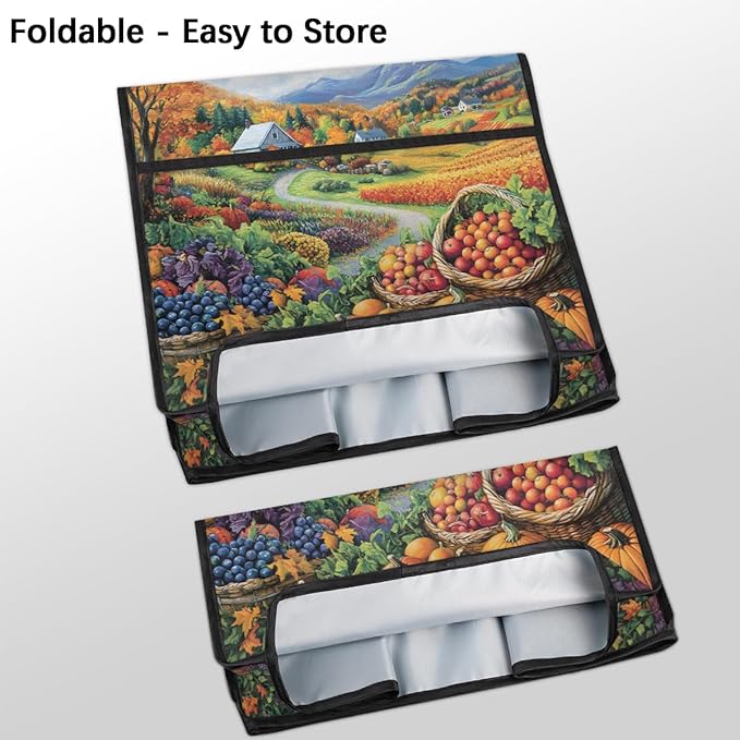 cfpolar Kitchen Aid Mixer Cover Compatible with 6-8 Quarts Autumn Grapes Pumpkin Maple Leaves Stand Mixer Cover Kitchen Aid Mixers Accessories Appliance Organizer Bag Dust Covers with Zipper Pocket