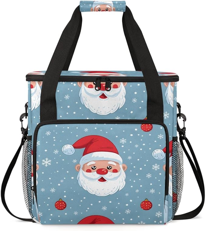 Mystical Santa Claus Coffee Maker Carrying Bag Abstract Santa Claus Travel Storage Bag Compatible with K-Mini or K-Mini Plus Single Serve Coffee Brewer Carrying Case with Pockets &amp Shoulder Stra