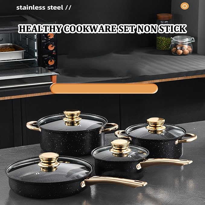 Ceramic Cookware Set with Lids Nonstick Ceramic Cookware Set 8 Piece Pots Pans Lids Ceramic and Pans Set Nonstick Kitchen Cookware Sets Scratch Resistant for Induction Cooktop