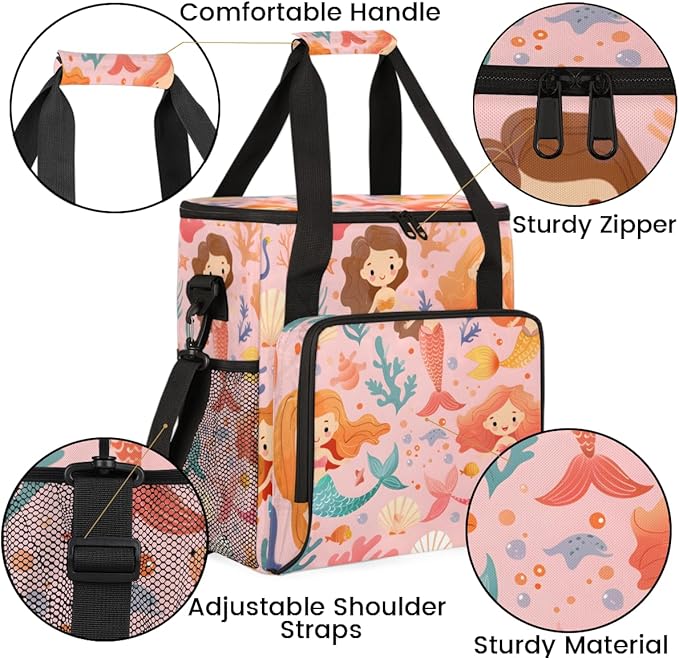 Ocean - Fish Coffee Maker Carrying Bag Portable Travel Storage Tote Bag Compatible with K-Mini or K-Mini Plus Single Serve Coffee Brewer Carrying Case with Multiple Pockets &amp Shoulder Strap