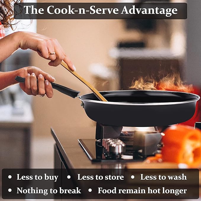 5 Piece Kitchen Accessories Set | Non Stick Induction Friendly Cookware | Kadai with Lid  Fry Pan  Tawa  Sauce &amp Tadka Pan | Ceramic Hard Anodized | Cast Iron Utensils
