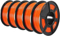 US 3D Filament PETG/EASY ABS/TPU/ASA for Filamnet 1.75mm 5Roll 1KG(TPU 0.5KG/Roll) 3D Printer Filament for 3D Printer(PETG Orange 5 Roll)