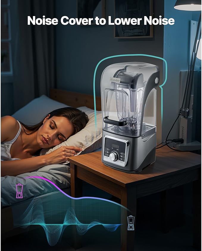 Happybuy 1400W Professional Blender for Smoothies 85 oz Capacity Multi-Functional Kitchen Blender with Noise Cover Perfect for Smoothies Milkshakes and Juices