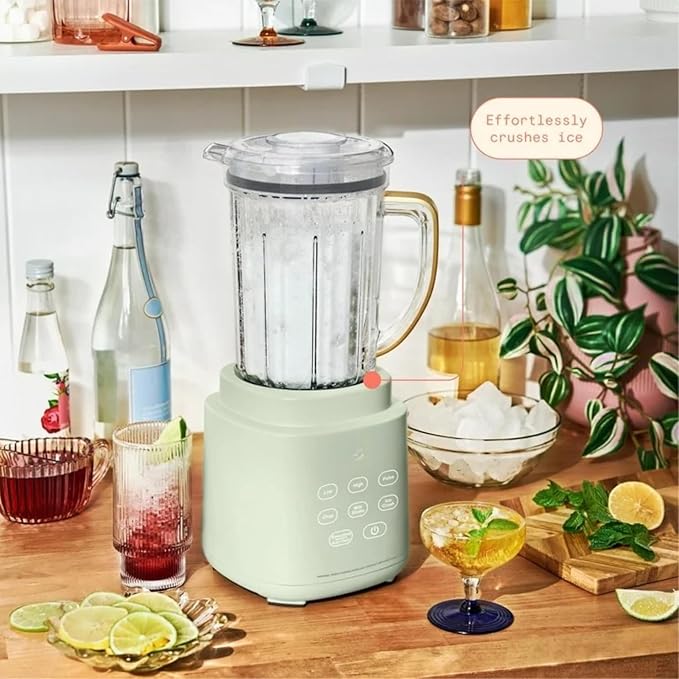PowerExact Blender 700W with PrecisionSense Auto-Adjust Dual Jar System 4 Preset Programs Dishwasher Safe Parts (Sage Green)