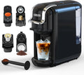 MK-603 Mini Multi Pod Coffee Maker 4 in 1 Hot/Cold Single Serve Capsule Espresso Machine Compatible with K Cup* Pods Nes* OriginalDG* Capsules and Ground Coffee Fast Brew Black