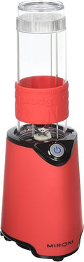 Mironi Personal 500-Watt Mini Blender and Smoothie Maker with Grinder Cup 2 Blender Bottles and Recipe Booklet Red