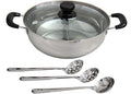 M.V. Trading S167A28 Stainless Steel Shabu Shabu Cookware Set Hot Pot with Divider (Induction Compatible) 28cm (11 Inches)