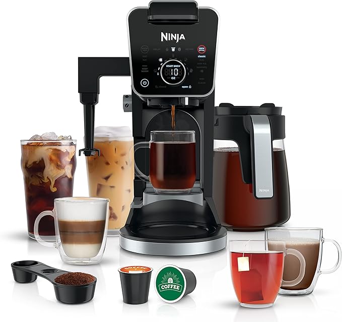 Ninja Drip Coffee Maker With K Cup Combo DualBrew Pro Specialty Coffee System Coffee Machine Compatible with K-Cup Pods 12 Cup Single Serve Coffee Makers with Paper Filter CFP301