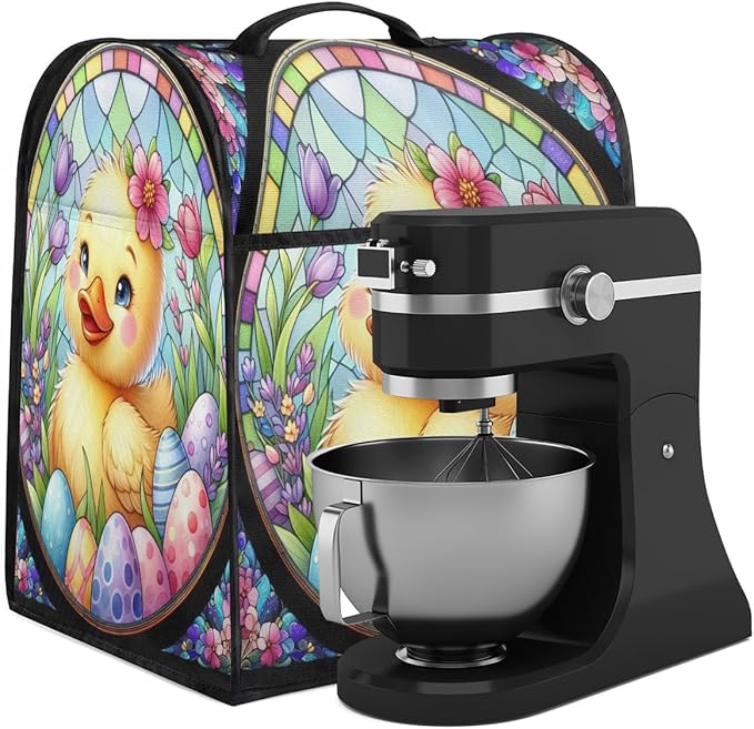 cfpolar Kitchen Aid Mixer Cover Compatible with 6-8 Quarts Animal Duck Flower Stand Mixer Cover Kitchen Aid Mixers Accessories Appliance Organizer Bag Dust Covers with Zipper Pocket