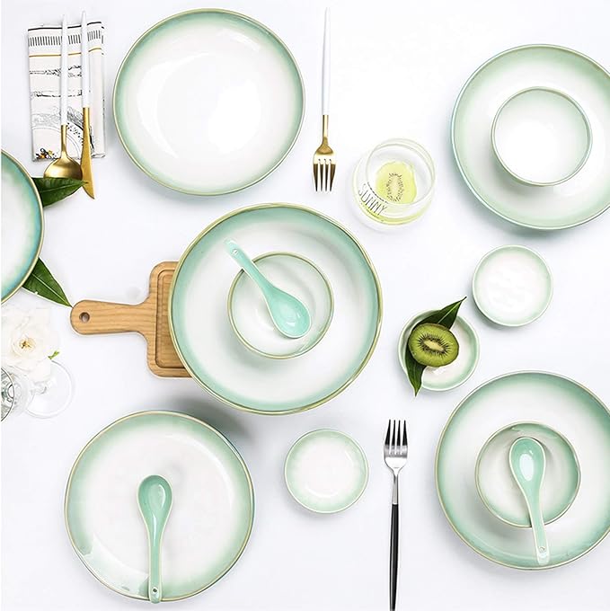 Dinner Plates 46-Piece Kitchen Dinnerware SetPlates Dishes Bowls