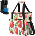 Strawberry Fruit Coffee Maker Carring Bag Travel Carrying Storage Tote Bag Compatible with Keurig K-Mini or K-Mini Plus Portable Single Serve Coffee Brewer Case with Pockets for K-cup Pods