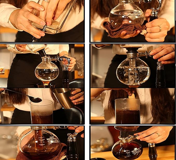 Syphon Coffee Maker Filter Coffee Machines Home Coffee Machine Glass JugBlack