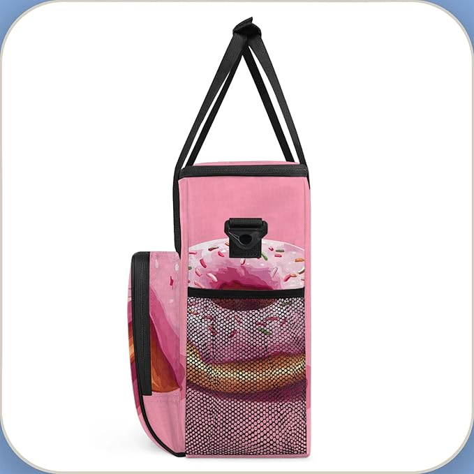 Donuts Coffee Maker Travel Bag Food Insulated Grocery Bag Travel Picnic Leakproof Cooler Bags With Shoulder Strap