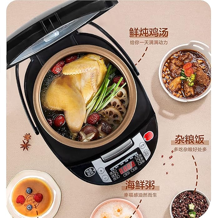 Rice Cooker Household Multifunctional Non-Stick Rice CookerIntelligent Insulation and 24H Reservation for 1-9 People (5L) ()