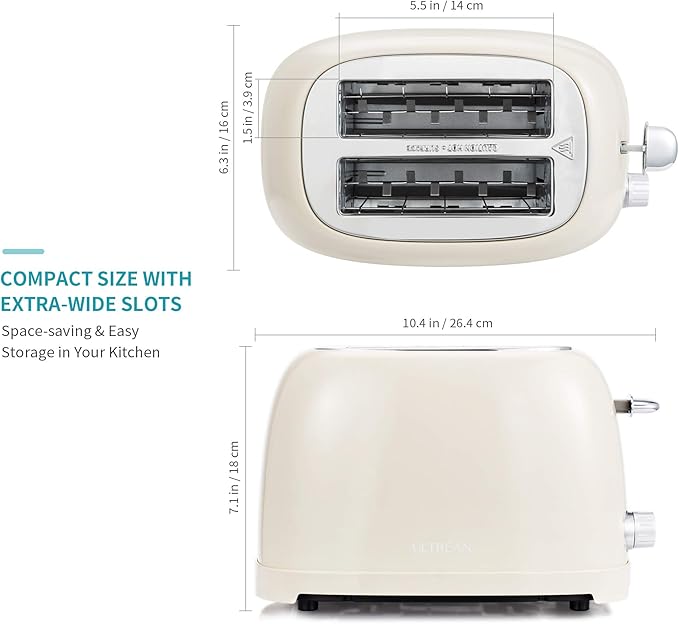 Ultrean 2 Slice Toaster &amp Rechargeable Electric Salt and Pepper Grinder Set