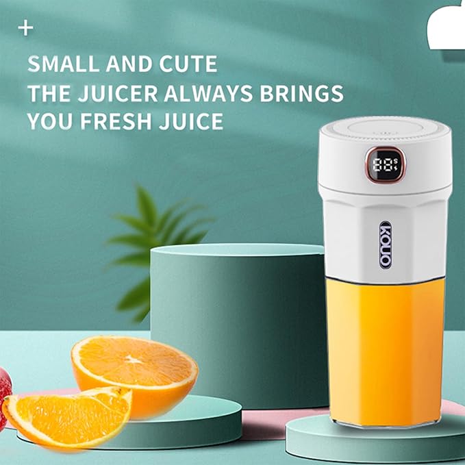 Portable Coffee Grinder and Blender Smoothies with 12Oz BPA Free Personal Travel Cup Durable Stainless Steel Mix Blender with Metal Coffee Filter USB Rechargeable(White)