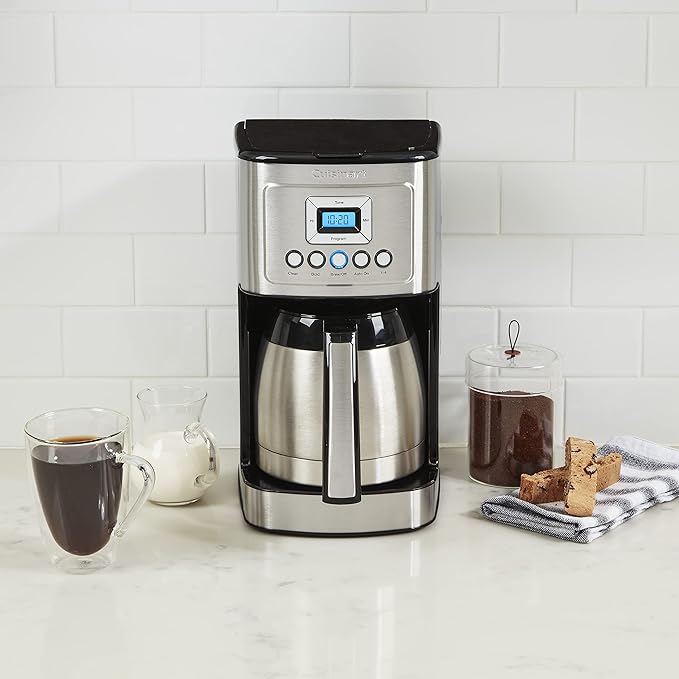 Cuisinart 12-Cup Coffee Maker Programmable PerfecTemp Thermal Carafe Coffee Machine with 1-4 Cup Setting Brew Strength Control and Brew Pause Stainless Steel DCC-3400NAS Silver