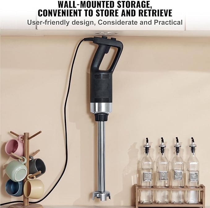Happybuy Commercial Immersion Blender 750W 16 Heavy Duty Hand Mixer Variable Speed Stick Blender with 304 Stainless Steel Blade Multi-Purpose Portable Mixer