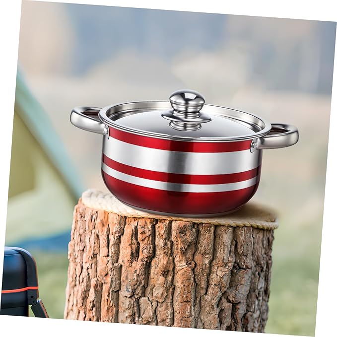 4pcs Stainless Steel Cooking Pot Set with Lids and Heat-resistant Handles Non-stick Induction Compatible Kitchen Cookware for Gas Stove and Electric Range Pots for Home and
