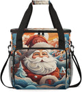 Colorful Santa Claus Coffee Maker Carrying Bag Watercolor Santa Claus Travel Storage Bag Compatible with K-Mini or K-Mini Plus Single Serve Coffee Brewer Carrying Case with Pockets &amp Shoulder St