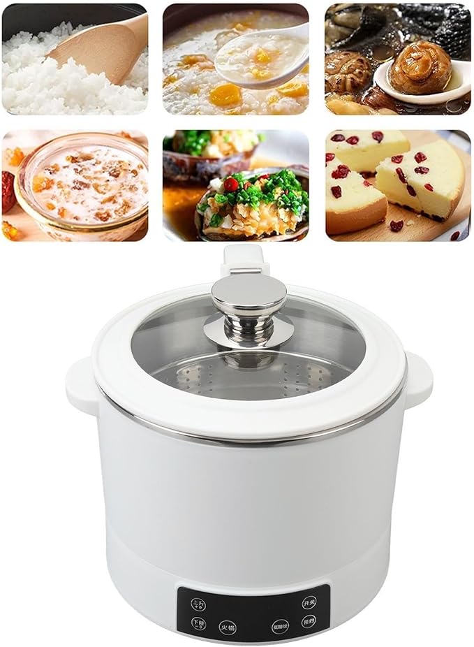 3L Electric Hot Pot - Rice Cooker Small Stainless Steel Inner Lifting Low Sugar Rice Cooker Electric Steamer Low Carb Rice Maker Shabu Shabu Pot Soup Pot Electric