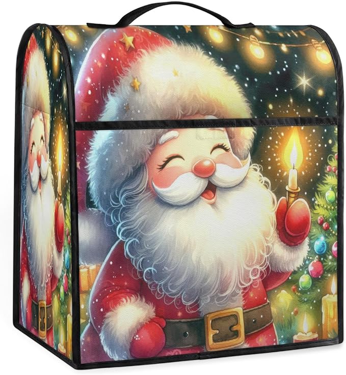 cfpolar Kitchen Aid Mixer Cover Compatible with 6-8 Quarts Xmas Cute Santa Claus Stand Mixer Cover Kitchen Aid Mixers Accessories Appliance Organizer Bag Dust Covers with Zipper Pocket