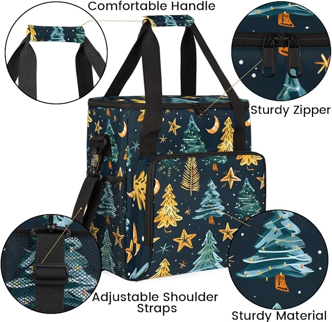 Dreamy Tree Xmas Coffee Maker Carrying Bag Portable Travel Storage Tote Bag Compatible with K-Mini or K-Mini Plus Single Serve Coffee Brewer Carrying Case with Multiple Pockets &amp Shoulder Strap