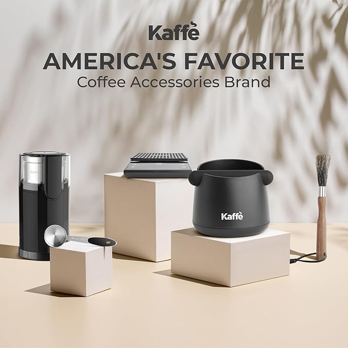 Kaffe Knock Box Espresso (6x4) - Shock Absorbent Knock Box w/Non Slip Base &amp Removable Rubber Knock Bar - Coffee Knock Box &amp Coffee Grounds Container Disposal - Espresso Machine Accessories