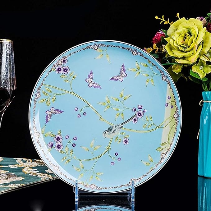 65 pcs Dinnerware Set Serves for 10 People Line Drawing Decoration Bone China Tableware SetPremium Quality Porcelain Dishes/Plate/BowlDishwasher &amp Microwave SafeBlue (60pcs Serves for 10)