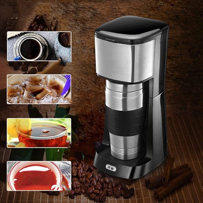 Coffee Machine Coffee Machine Compact Coffee MachineCoffee Machine and Other Automatic Drinks-Black650 WBoil-Dry Protection Anti-Drip FunctionAutomatic Turn-Off Feature