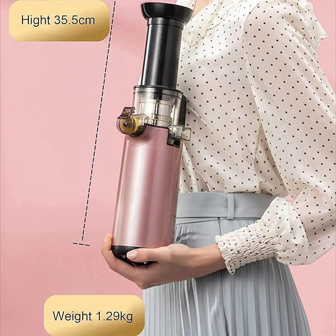 Portable Blender Automatic Small Masticating Juicer Machines Compact Slow Juicer Cold Press 120W Motor Reverse Function Higher Juice Yield