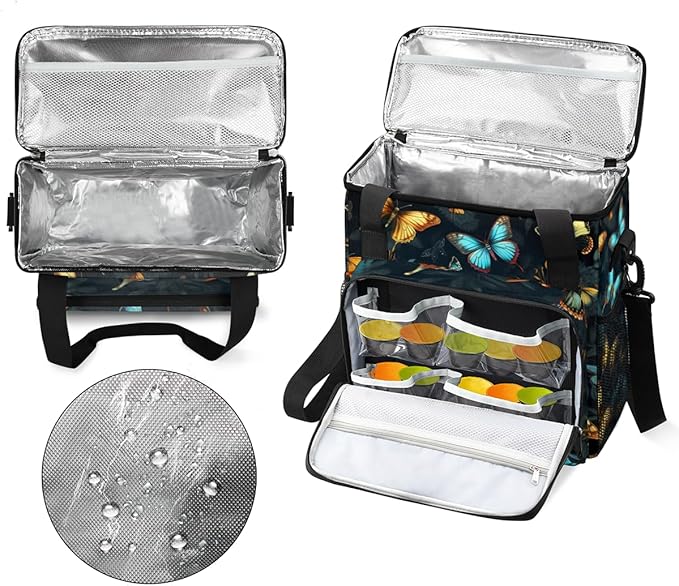 Dreamy Butterfly Coffee Maker Carrying Bag Flame Butterfly Travel Storage Bag Compatible with K-Mini or K-Mini Plus Single Serve Coffee Brewer Carrying Case with Multiple Pockets &amp Shoulder Stra