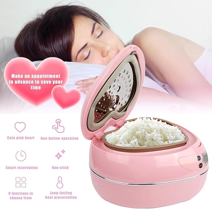 Pink Rice Cooker Smart Rice Cooker 8 Cup With Delay Preset Timer And Auto Thermostat Gifts Keep Warm For Brown Rice Yogurt Cake Tomato Soup